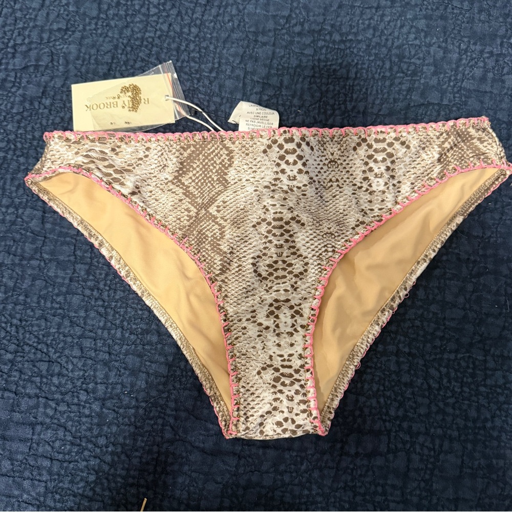 Ramy Brook women’s  Snake Print Bottoms with Pink Edging